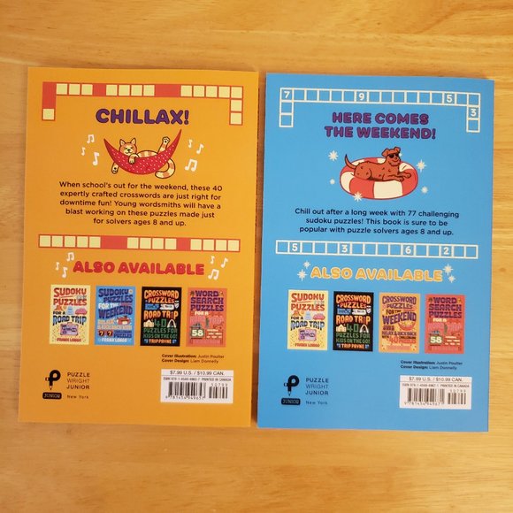 Crossword + Sudoku Puzzles for the Weekend Paperback Books (Set of 2) - Picture 2 of 6